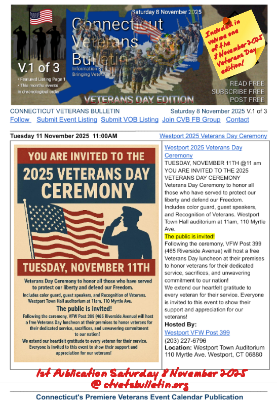 Westport 2025 Veterans Day Ceremony