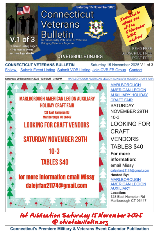 MARLBOROUGH AMERICAN LEGION AUXILIARY HOLIDAY CRAFT FAIR
