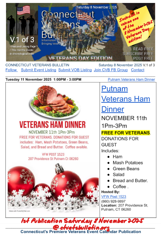 Putnam Veterans Ham Dinner