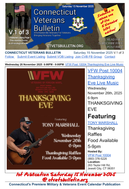 VFW Post 10004 Thanksgiving Eve Live Music