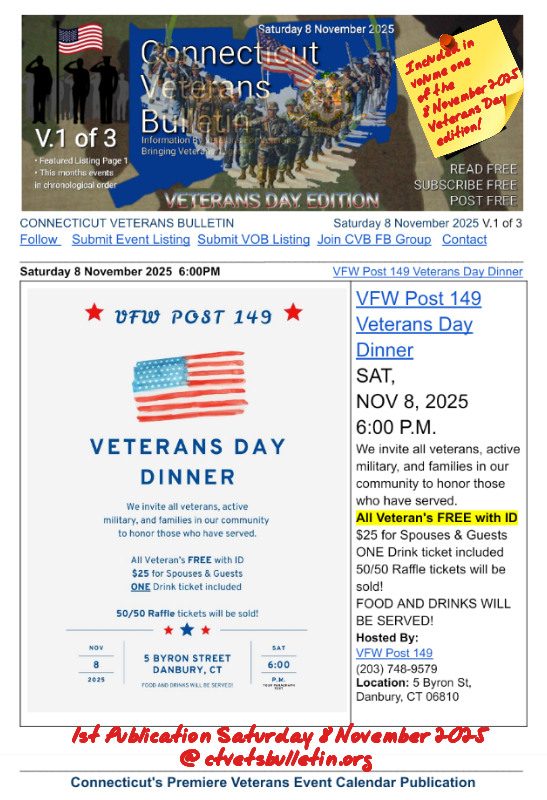 VFW Post 149 Veterans Day Dinner