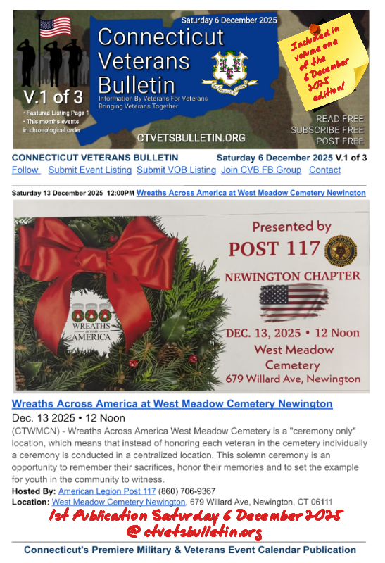 Wreaths Across America at West Meadow Cemetery Newington