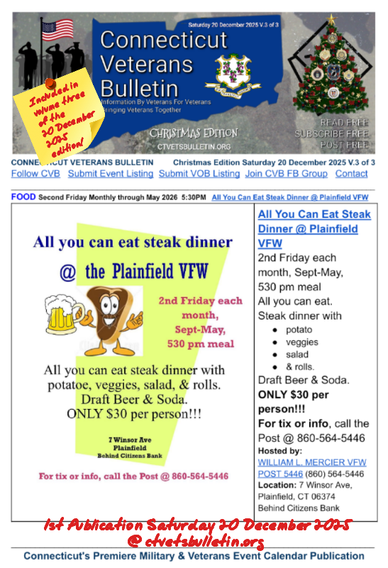 All You Can Eat Steak Dinner @ Plainfield VFW
