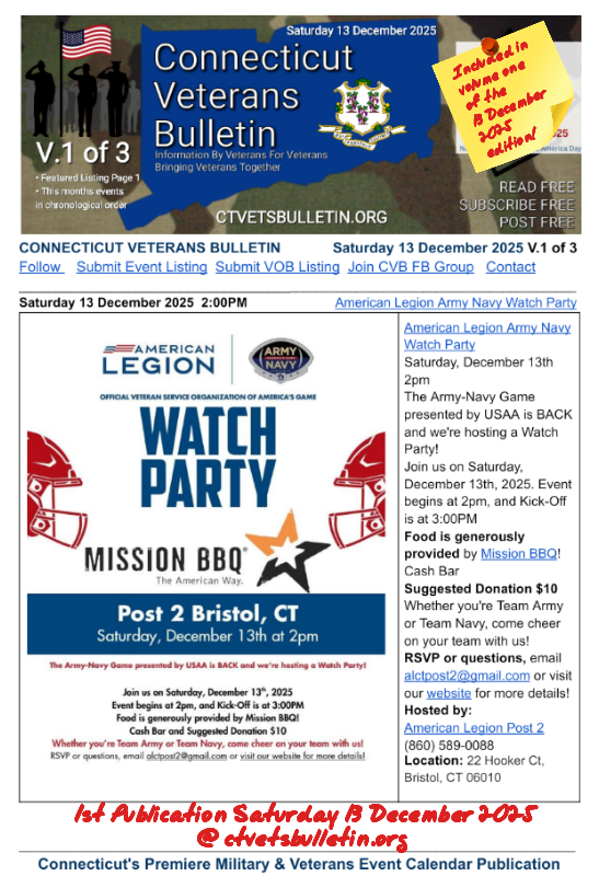 American Legion Army Navy Watch Party