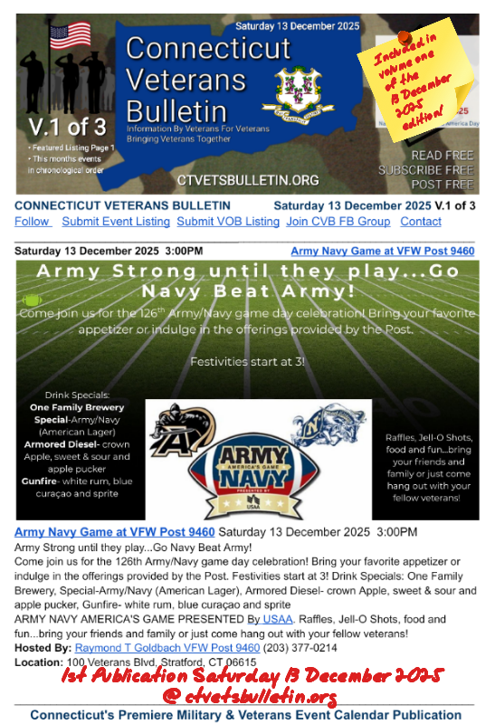 Army Navy Game at VFW Post 9460