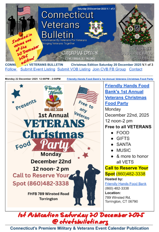 Friendly Hands Food Bank's 1st Annual Veterans Christmas Food Party