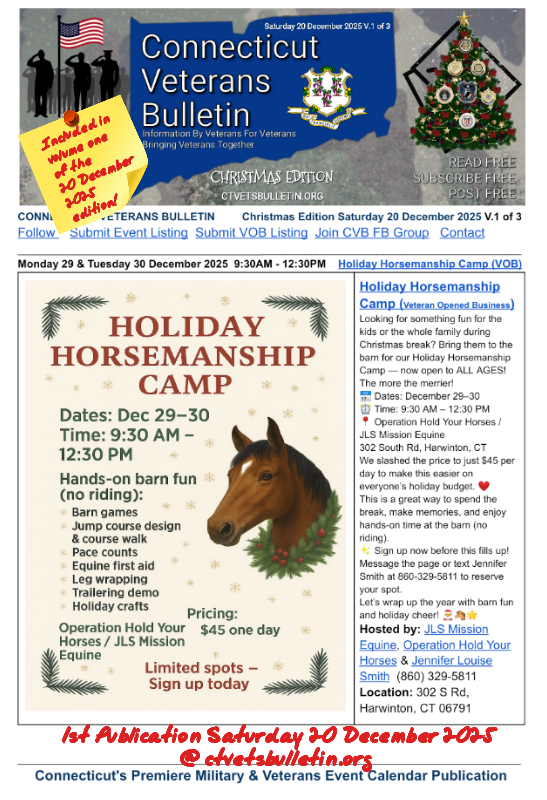 Holiday Horsemanship Camp (Veteran Opened Business)