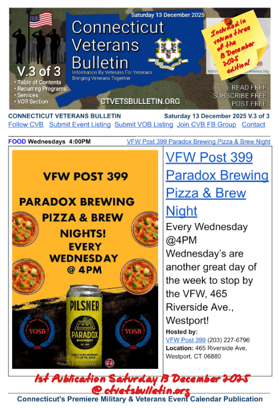 VFW Post 399 Paradox Brewing Pizza & Brew Night