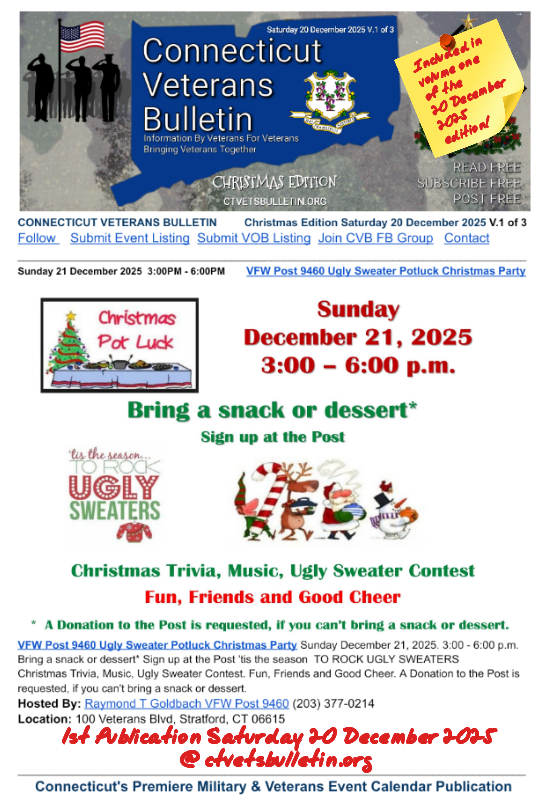 VFW Post 9460 Ugly Sweater Potluck Christmas Party