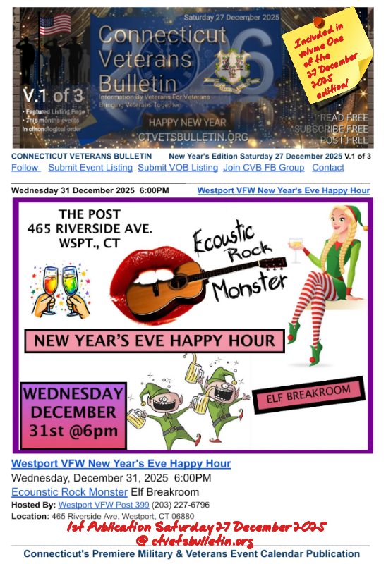 Westport VFW New Year's Eve Happy Hour