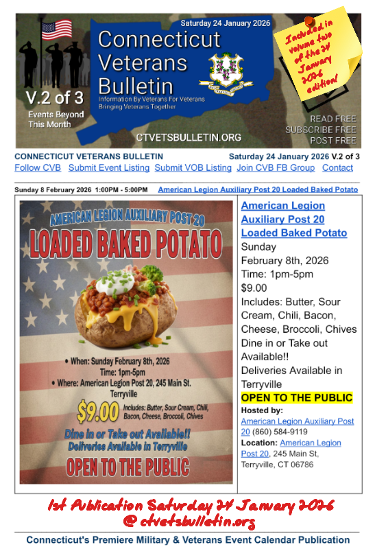 American Legion Auxiliary Post 20 Loaded Baked Potato February 2026