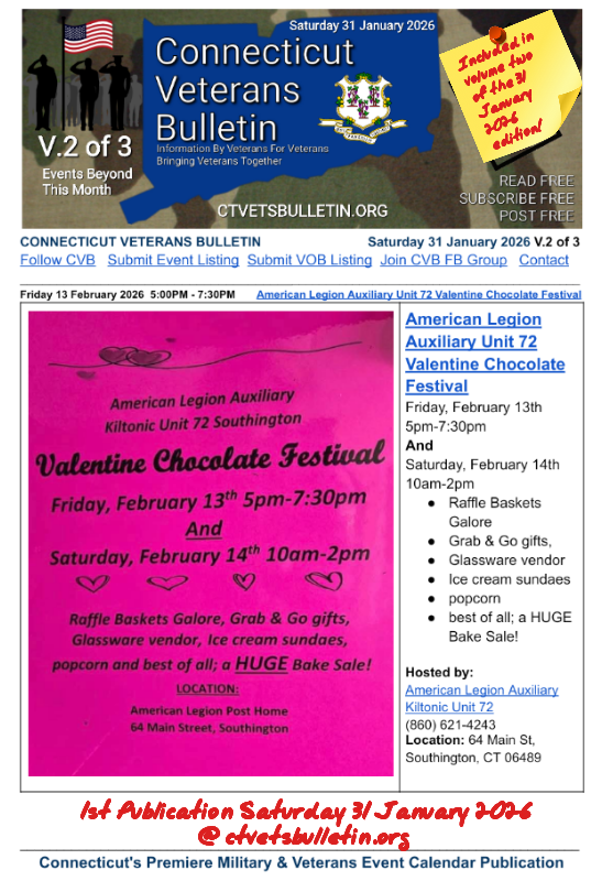 American Legion Auxiliary Unit 72 Valentine Chocolate Festival