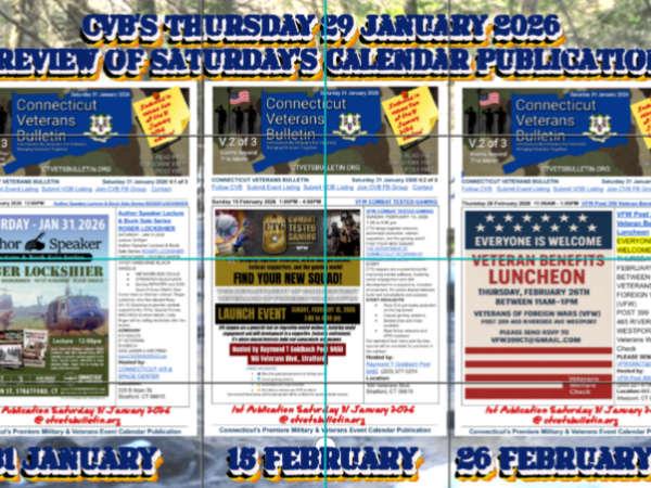 CVB’S Thursday 29 January 2026 Preview of Saturday’s Calendar&nbsp;Publication.