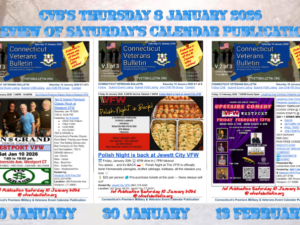 CVB’S Thursday 8 January 2026 Preview of Saturday’s Calendar&nbsp;Publication.