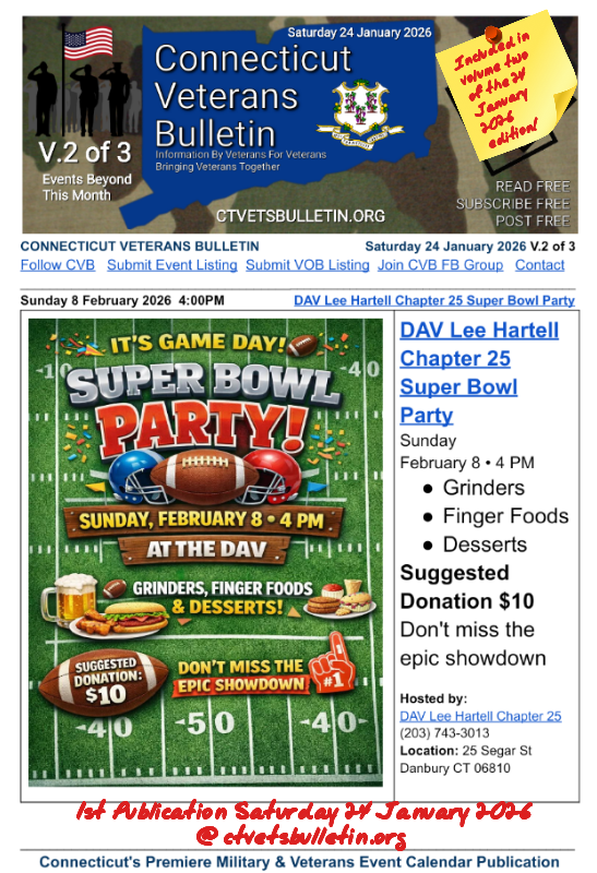 DAV Lee Hartell Chapter 25 Super Bowl Party