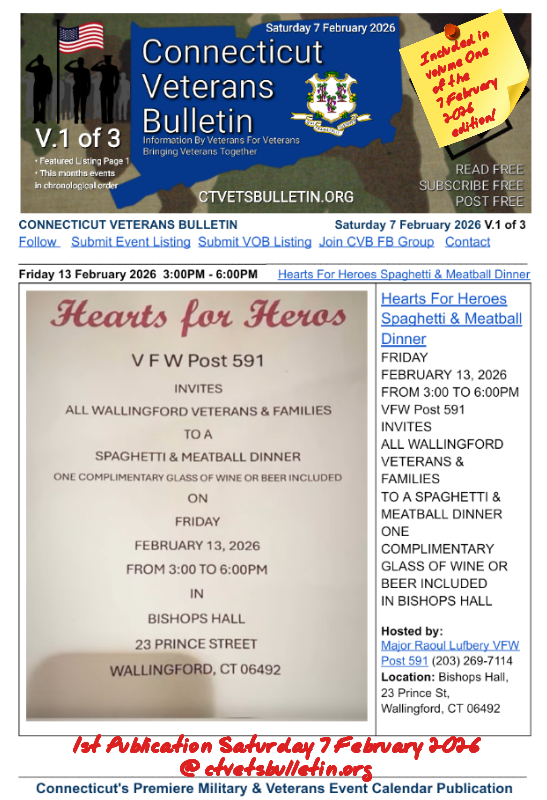 Hearts For Heroes Spaghetti & Meatball Dinner