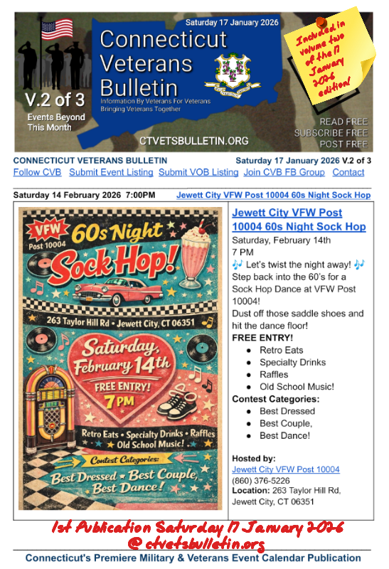 Jewett City VFW Post 10004 60s Night Sock Hop