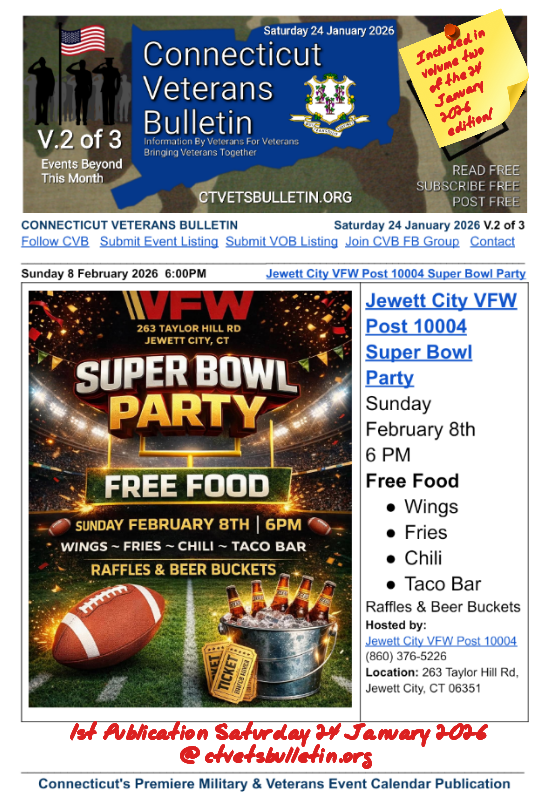 Jewett City VFW Post 10004 Super Bowl Party