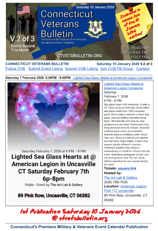 Lighted Sea Glass Hearts at American Legion Uncasville