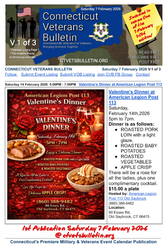 Valentine's Dinner at American Legion Post 113