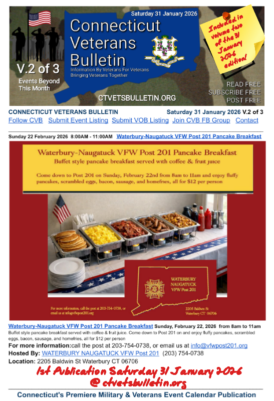 Waterbury-Naugatuck VFW Post 201 Pancake Breakfast