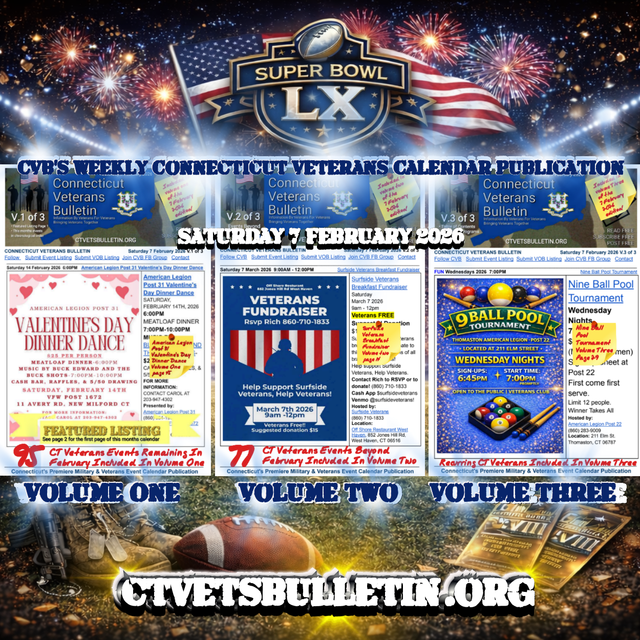 CVB's Weekly Connecticut Veterans Calendar Publication Saturday 7 February 2026